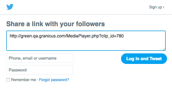 Twitter login prompt