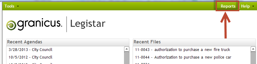 Legistar Reports | Granicus Support