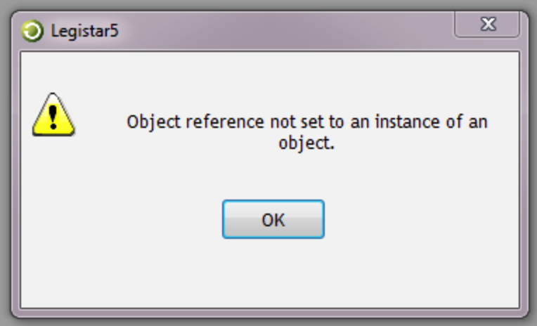 object ref error message