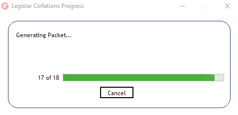 progress bar for packet generation