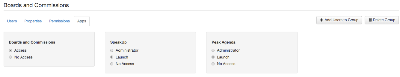 Permission levels in Granicus Platform