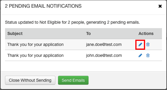 Custom Email Example: Applicant is Not Eligible | Granicus Support
