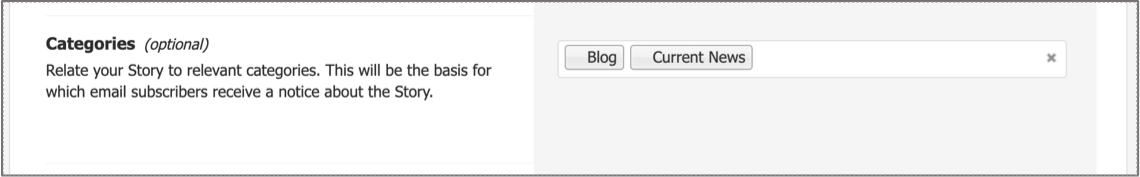 Selecting Categories for eNotify