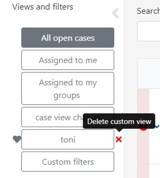 red x to close