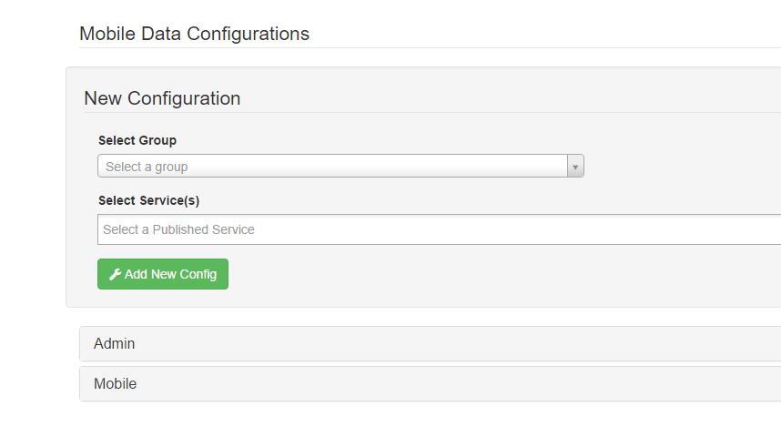 Mobile data config