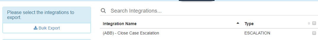 export all integrations