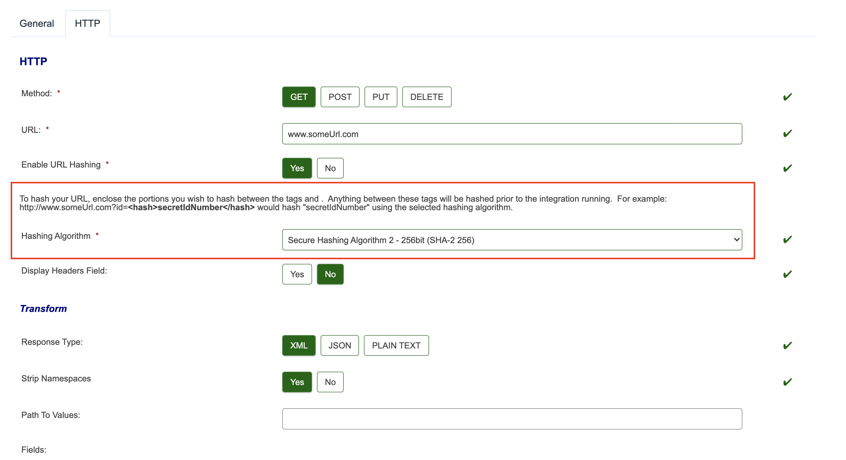 Selecting the default SHA-2 256 hashing algorithm.