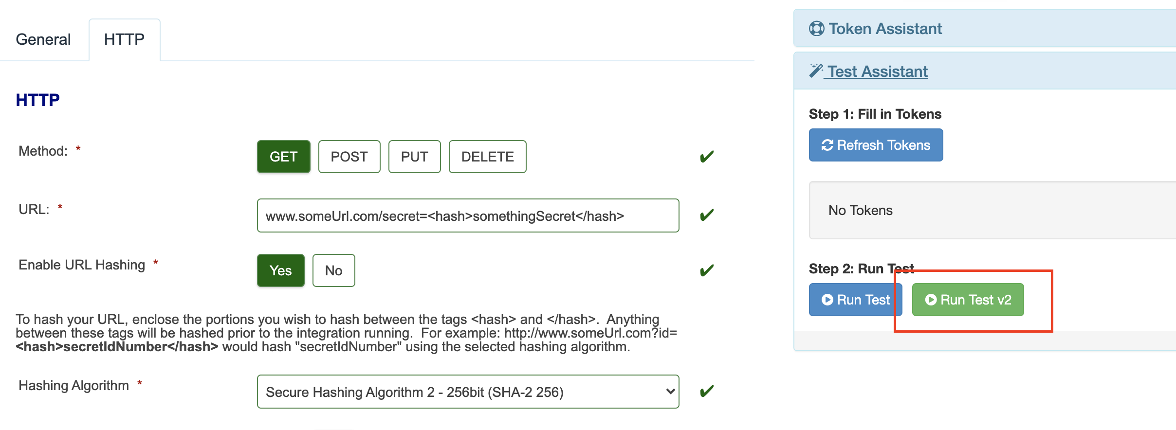 The 'Run Test v2' button within the Test Assistant