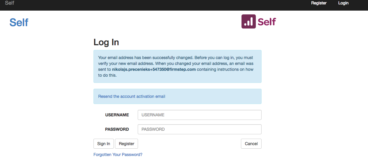Change of email verification