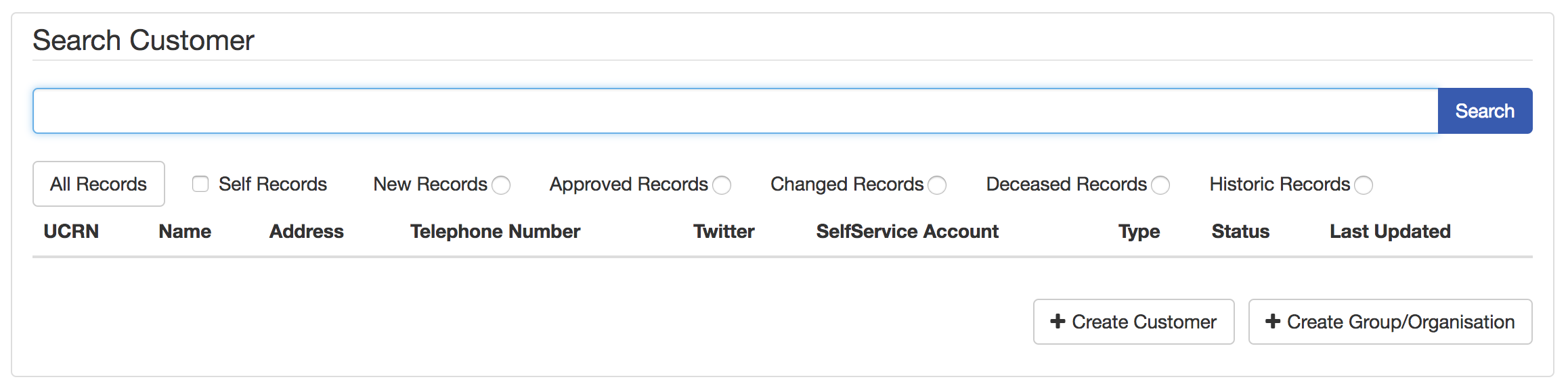 Customer search