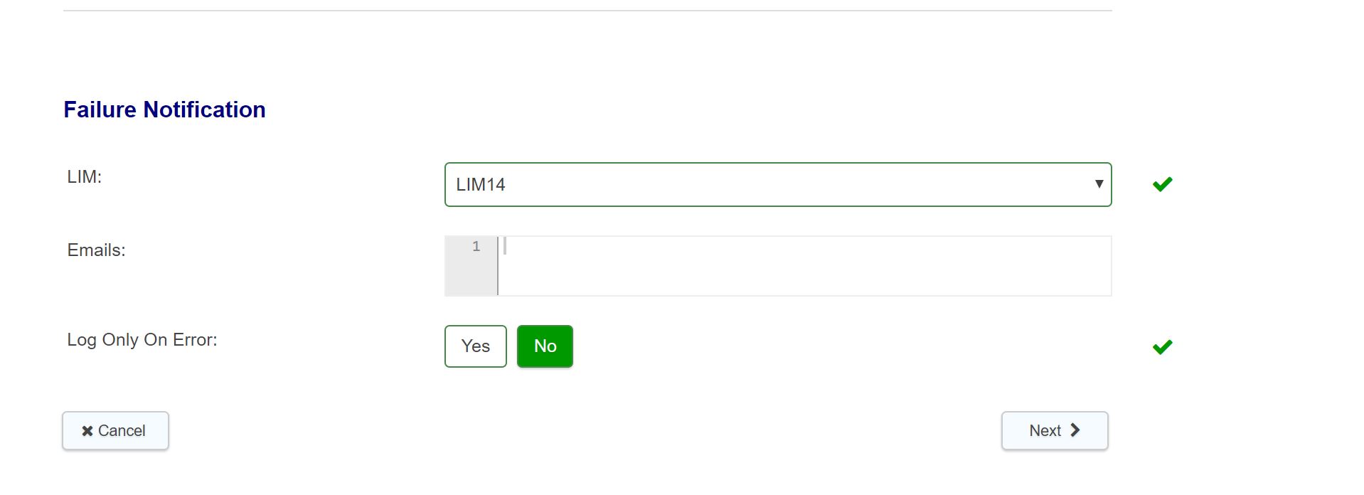 log integration failure