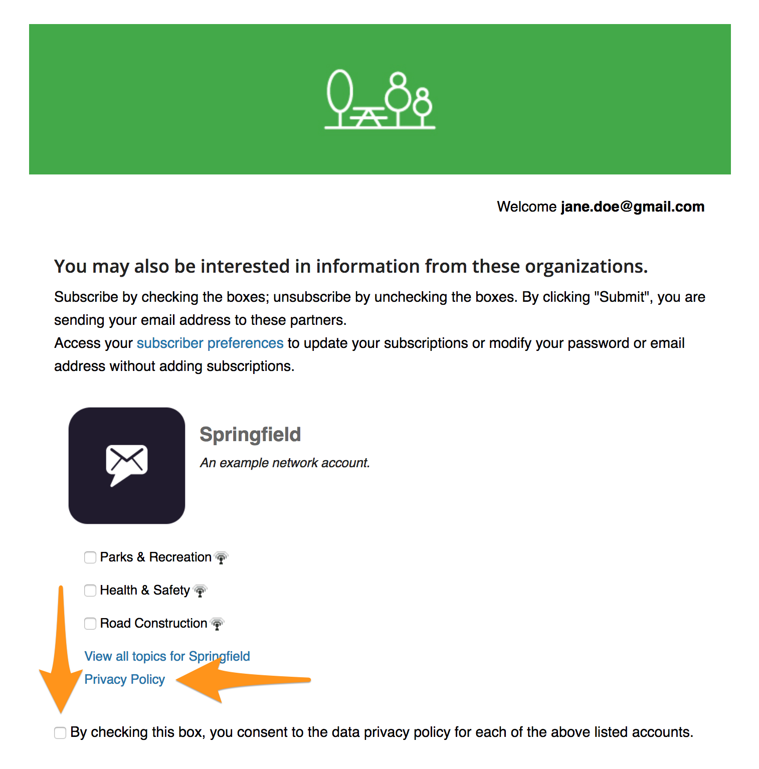 Consent on Network Accounts