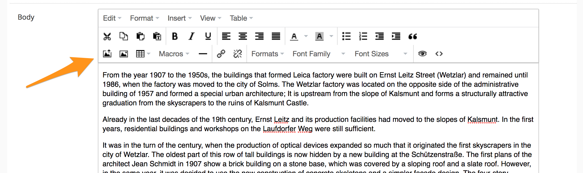 Updated WYSIWYG Editor