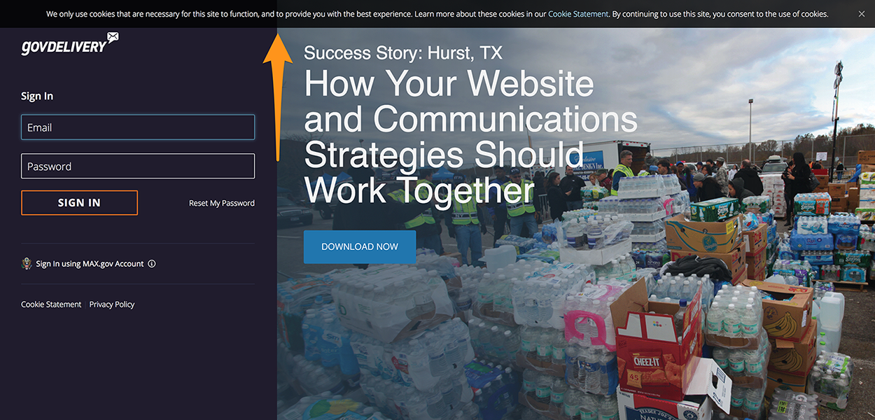 Cookie statement banner