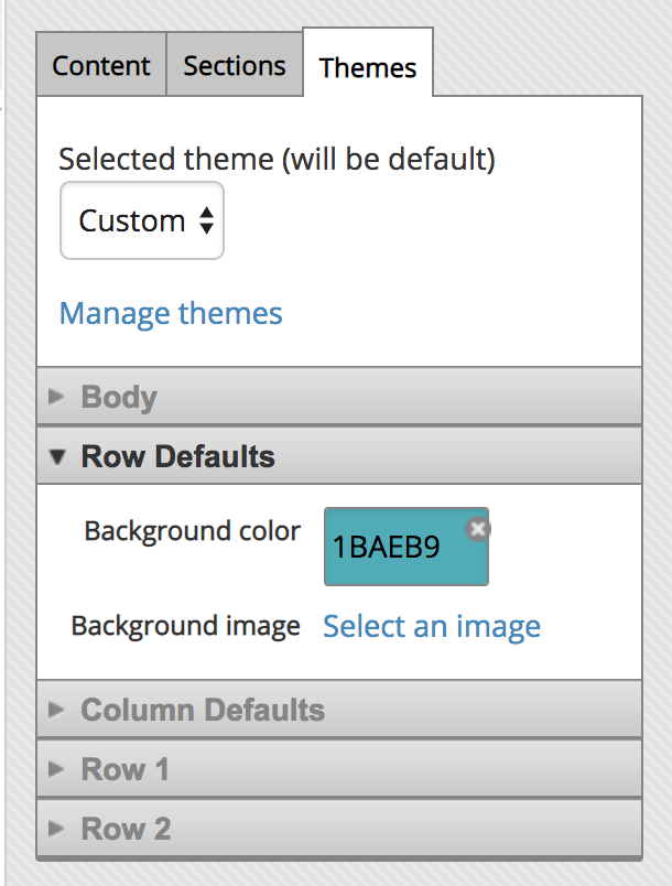 Default background color styling in ABE Templates