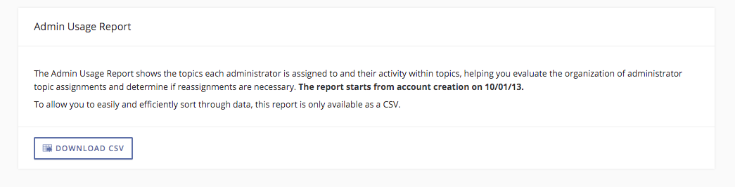 The introduction page for the govDelivery Admin Usage Report