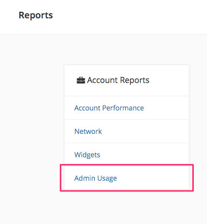 Location of Admin Usage Report within govDelivery Reports