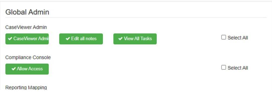 compliance console permissions