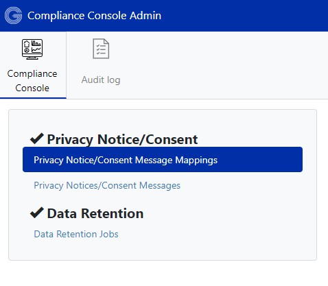 compliance console menu