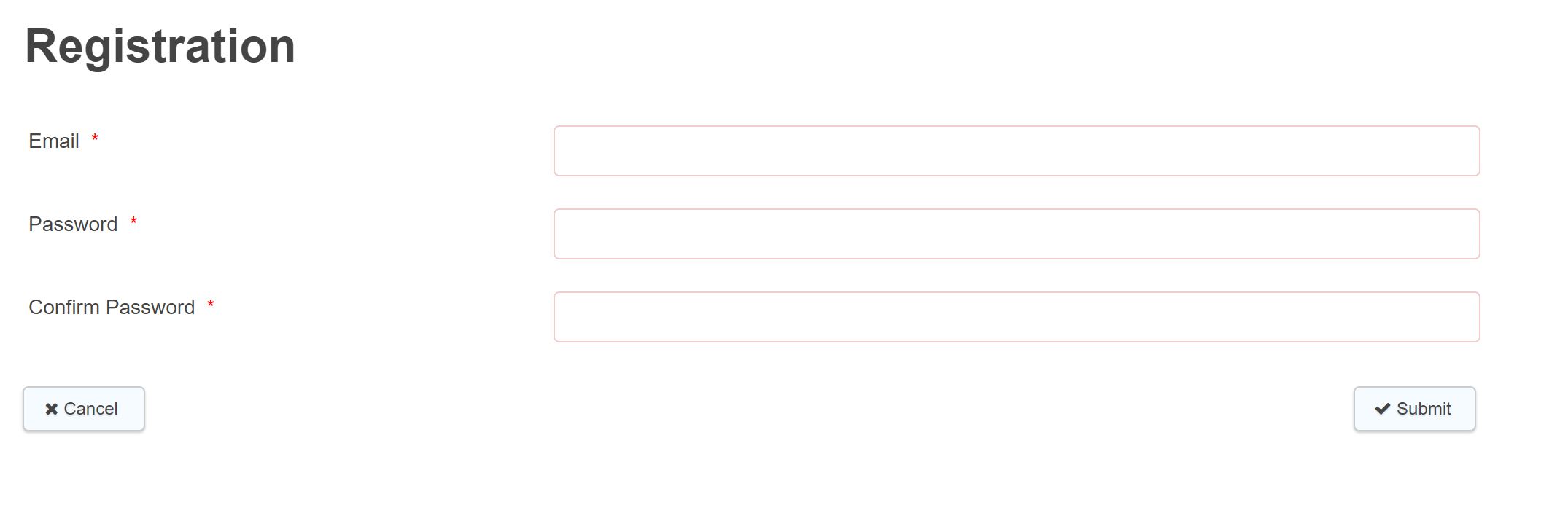 registration form