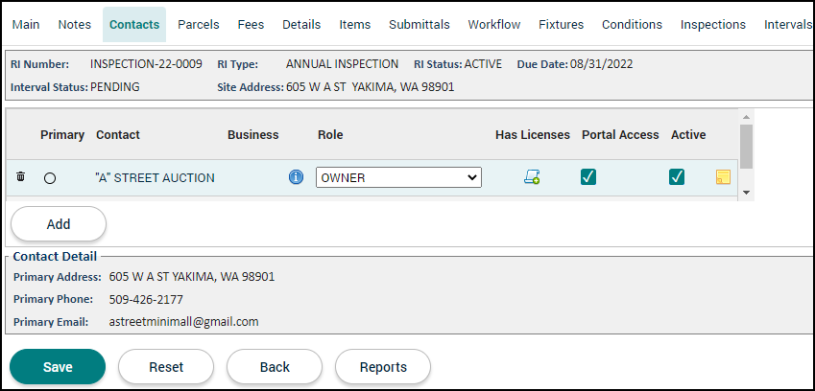 Recurring Inspection Tabs | Granicus Support