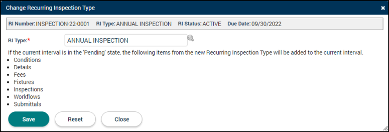 Recurring Inspections: Main Tab | Granicus Support