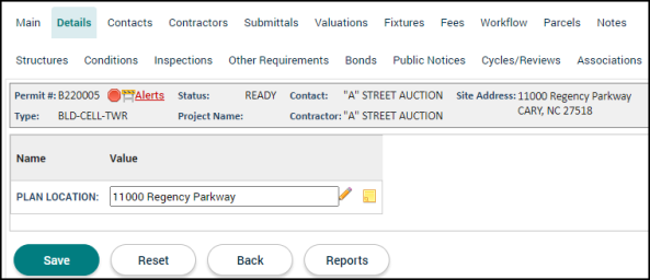 Permitting: Details Tab | Granicus Support
