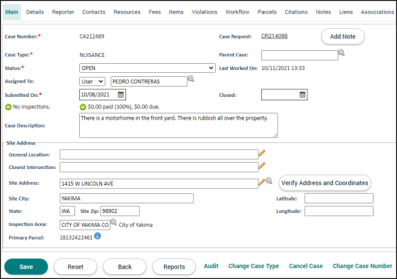 Code Enforcement Case Tabs | Granicus Support