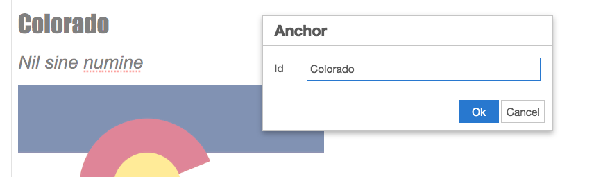 Naming an anchor link in the bulletin editor