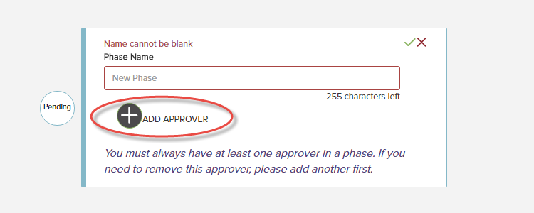 add approver button