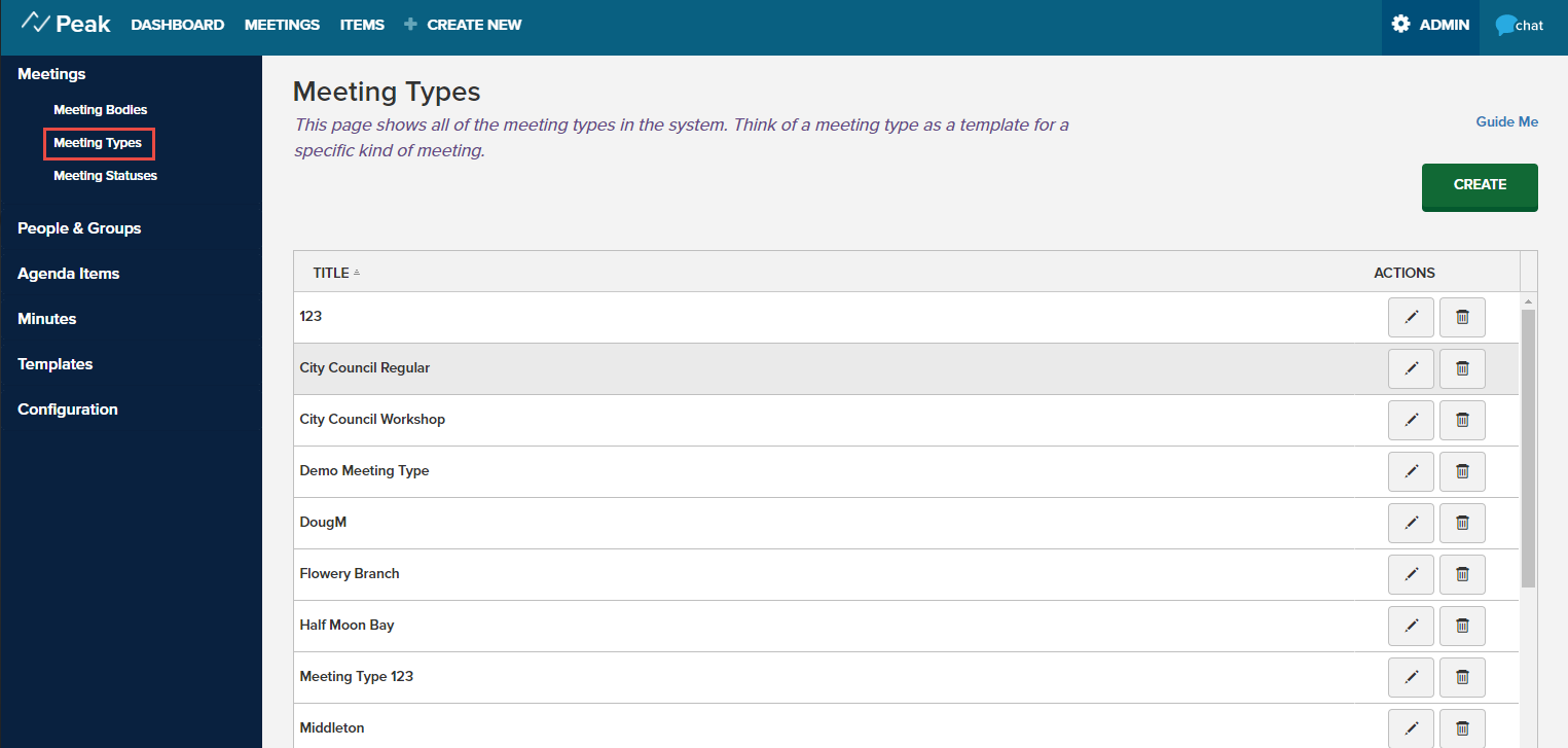 meeting types