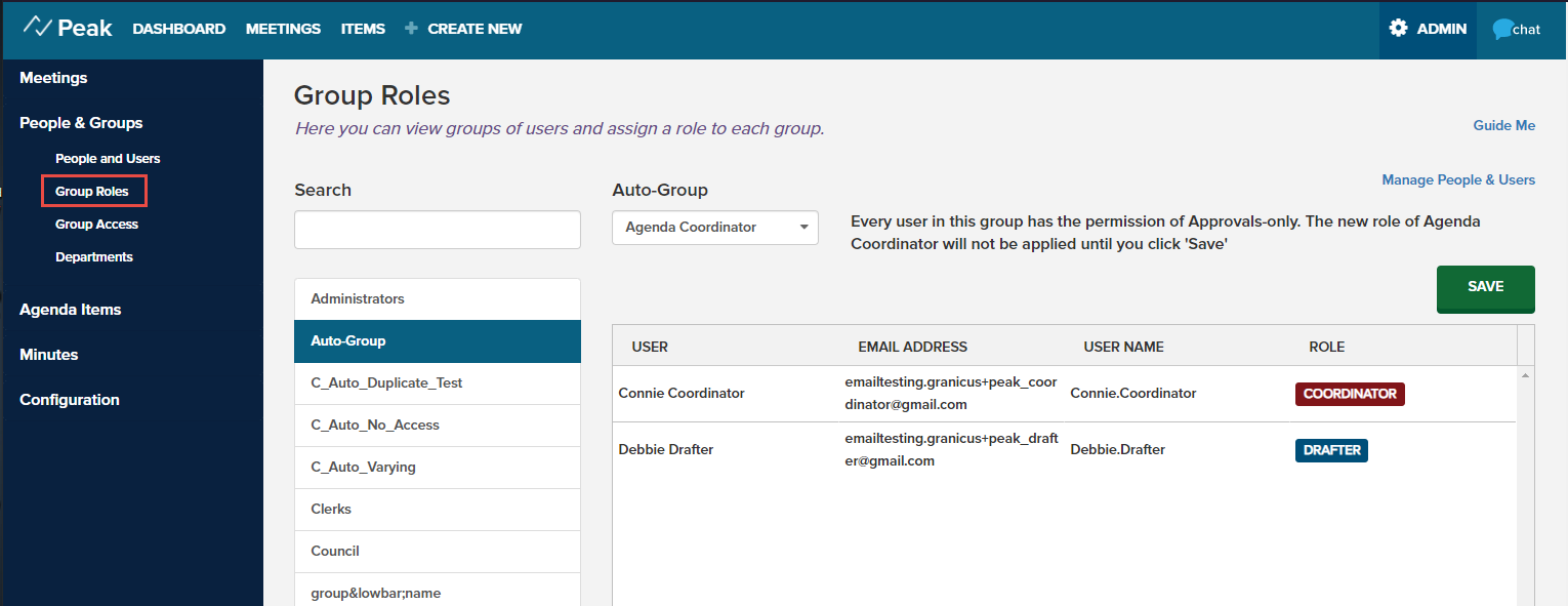 group roles