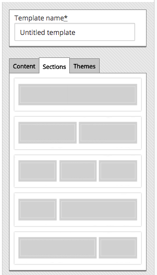 View of Sections in the content menu