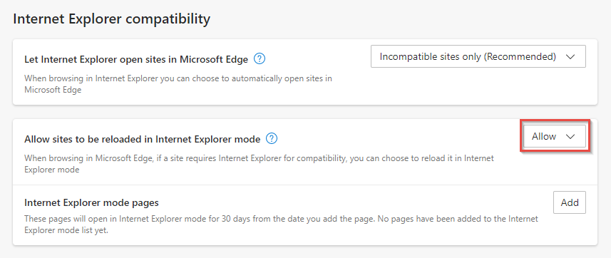 Enabling Internet Explorer Mode In Microsoft Edge Granicus Support 7111