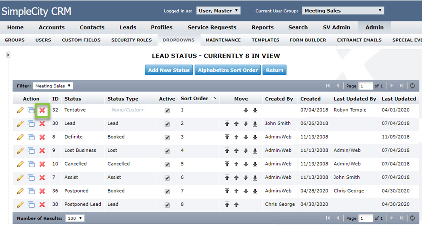 Admin: Dropdowns - Lead Status | Granicus Support