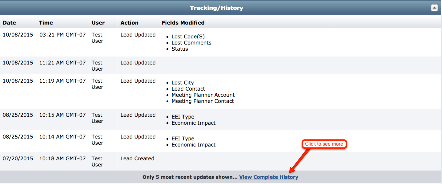 Lead Audit Details & Tracking History | Granicus Support