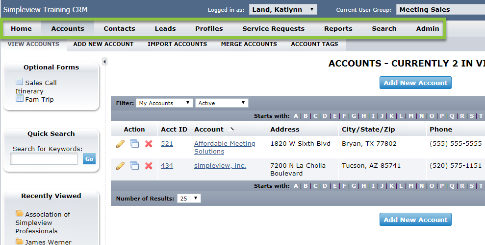 Navigating Your Simpleview CRM Interface | Granicus Support