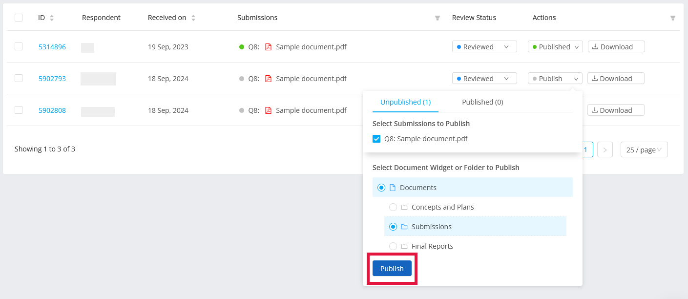 Manage Documents in the Submissions Manager | Granicus Support