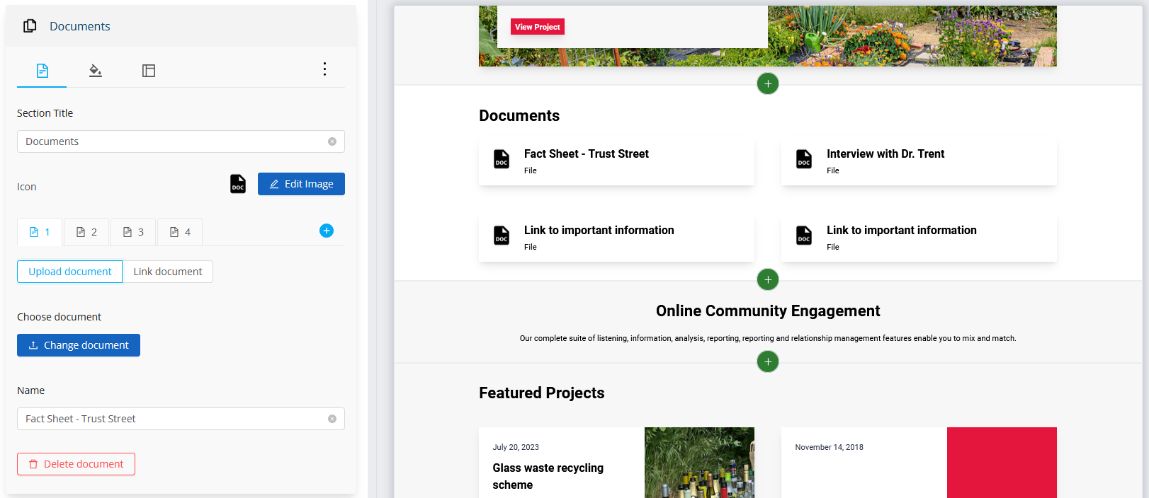 Homepage Section Content Settings | Granicus Support