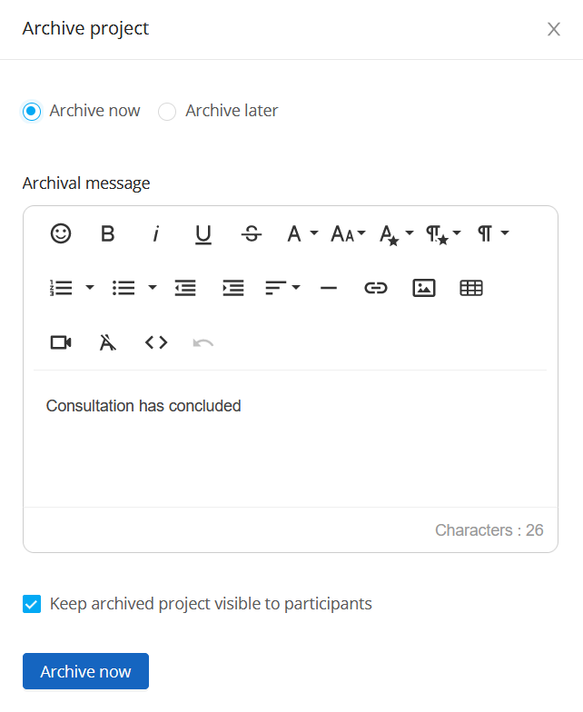 Archive, Delete, or Hide Projects | Granicus Support