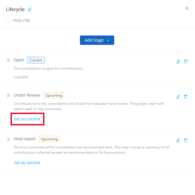 Use the Lifecycle Widget to Display a Timeline | Granicus Support