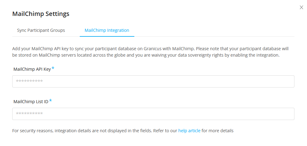 Set Up Mailchimp Integration | Granicus Support