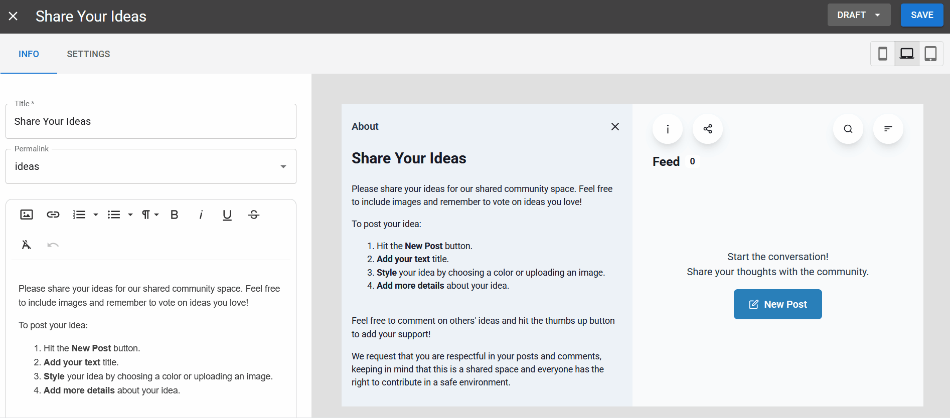Add Ideas Using the Tool Builder | Granicus Support